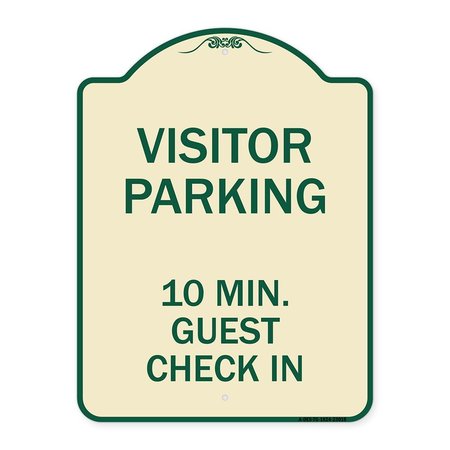 Reserved Parking Visitor Parking 10 Min. Guest Check In Heavy-Gauge Alum, 24 X 18, TG-1824-23018